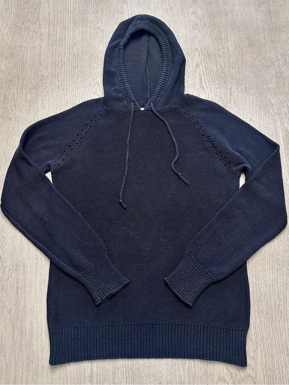 T by Alexander Wang Black Knit Hoodie Sweater Medium 100% Cotton Designer